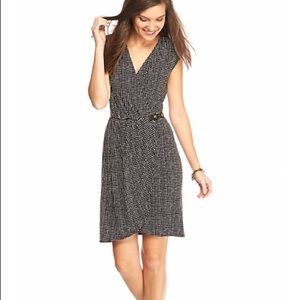Michael Kors Faux Wrap Side Buckle Dress